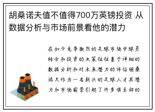 胡桑诺夫值不值得700万英镑投资 从数据分析与市场前景看他的潜力